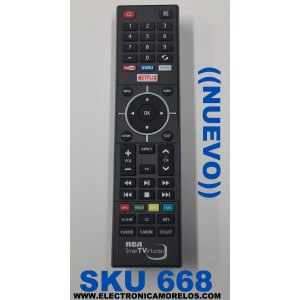 CONTROL REMOTO NUEVO PARA TV RCA ORIGINAL SMART TV VIRTUOSO / NUMERO DE PARTE TY-49C / TY-49C(2) / UM-4 / LEC/R03 / MODELO RNSMU5836