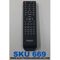 CONTROL REMOTO PARA TV HISENSE ORIGINAL / NUMERO DE PARTE EN-KA92 / 175873 / XHY20160912 / IEC R03 / MODELOS 32d37 / 32h3b1 / 32h3b2 / 32h3 C / 32h3e / 40h3b / 40h3 C / 40h3e