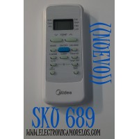 CONTROL REMOTO NUEVO MIDEA ORIGINAL PARA AIRE ACONDICIONADO / NUMERO DE PARTE RG51G / RG51G(1) / CEFU1-1 / R51AD-3 / HD-3 / Z2201221016539 