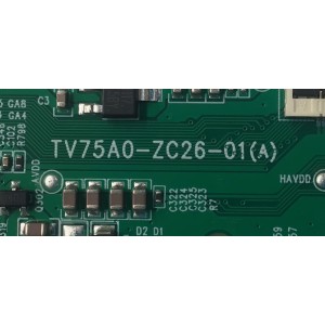 T-CON PARA TV ONN ORIGINAL / NUMERO DE PARTE 513C75A0M22 / TV75A0-ZC26-01(A) / 303C75A0231 / M22/0901-01715 / 20240717 / 2130006285 / DISPLAY JR745R3HA4K / BN96-51821A / MODELO 100044717 75"