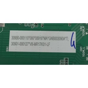 MAIN PARA TV TCL ORIGINAL 4K UHD HDR ROKU TV / NUMERO DE PARTE 30900-000110 / TD.R817T.771 / 30901-000127 / V8-MR17K01-LF / GNB003090A / TD.R817T.771 (T) / PANEL LVU650NDEL CS9W65 V3 / DISPLAY ST6451D06-3 VER.2.1 / MODELO 65S451
