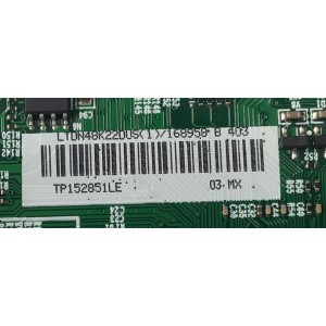MAIN PARA TV HISENSE ORIGINAL FULL HD / NUMERO DE PARTE LTDN48K22DUS / RSAG7.820.5254/ROH / LTDN48K22DUS(1) / 168958 / 176520 / TP152851LE / 55133EE0714 / MODELO 48K20D