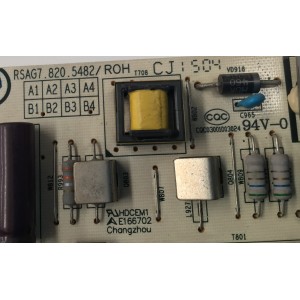 FUENTE DE PODER PARA TV HISENSE ORIGINAL / NUMERO DE PARTE 170020 / RSAG7.820.5482/ROH / HLL-4655WA / SH1526000V / 80941 / MODELO 48K20D