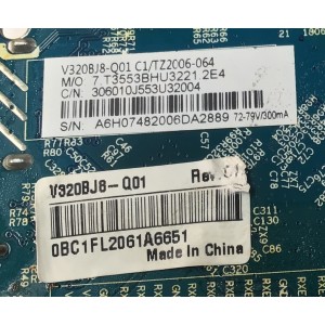 MAIN FUENTE COMBO PARA TV SANSUI ORIGINAL / NUMERO DE PARTE TZ2006-064 / CV3553BH-U32 / V320BJ8-Q01 C1 / 7.T355BHU3221 2E4 / 306010J553U32004 / DISPLAY V320BJ8-Q01 REV.C1 / MODELO SMX32Z1