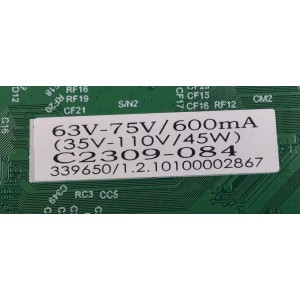 MAIN FUENTE COMBO PARA TV EVL ORIGINAL FULL HD SMART TV / NUMERO DE PARTE 339650 / TPD.MT9602.PB801 (T) / C2309-084 / 1.2.10100002867 / A23100223 / PANEL V400HJ9-PE1 / DISPLAY V400HJ9-PE1 REV.CA / MODELO 40EVLSM