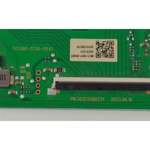 T-CON ORIGINAL PARA TV ONN / NUMERO DE PARTE 513C55B0M31 / TV55B0-ZC26-01(A) / 303C55B0231 / M31/1657-00065 / 20231231 / 20231231 / 2010128216 / DISPLAY ST7461D03-2 VER.2.3 / MODELO 100044717 75"
