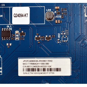 MAIN ORIGINAL PARA TV ONN ROKU 4K UHD HDR / NUMERO DE PARTE 9011-240028-WD20110K / CVR964_QH / Q24094-KT / 7.TR964QH11000.0B0 / JPOF24060038 / JRX09011RA0 / 2481944006 / PANEL K500WDGF / DISPLAY ST4951D01-1 / MODELO 100012585 50"