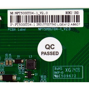 T-CON ORIGINAL PARA TV PHILIPS / NUMERO DE PARTE 260157007540 / NPT500GT04-1_V2.0 / PT500GT04-1 / LGE412 AB607 / PANEL HK430WLEDM-JH5UH / DISPLAY PT430GT03-1 VER.1.0 / BOARD PT430GT03-1-XL-1 / PT430GT03-1-XR-1 / MODELO 43PUL6643/F7