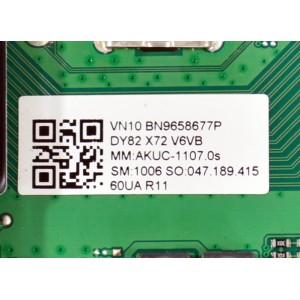 MAIN ORIGINAL PARA TV SAMSUNG 4K UHD / NUMERO DE PARTE BN96-58677P / BN41-03231A / BN41-03231 / KANT_SUZE_DU7000 / BN9658677P / PANEL CY-BD060HGSV1H / DISPLAY JE601R3HD3K / BN96-50741B / MODELO UN60DU6900FXZA / UN60DU6900FXZA UA01