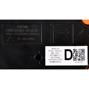KIT DE BOCINAS ORIGINAL PARA TV SAMSUNG 2 PIEZAS / NUMERO DE PARTE BN96-58391D / BN63-21112AX001 / BN63-21111AX001 / BN63-21110AX001 / BN63-21109AX001 / BN9658391D / 43DU7000 / 6Ω / 10W / B34B01SV23 / MODELO UN60DU6900FXZA / UN60DU6900FXZA UA01