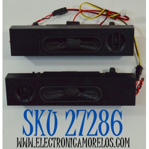 KIT DE BOCINAS ORIGINAL PARA TV ELEMENT XUMO TV 2 PIEZAS / NUMERO DE PARTE 7711-80808A / 7711-80808A-41010091 / 7711-80808A-41010081 / KTC-1 / B31:8Ω 10W / 240608 / 240611 / MODELO E550AE43C