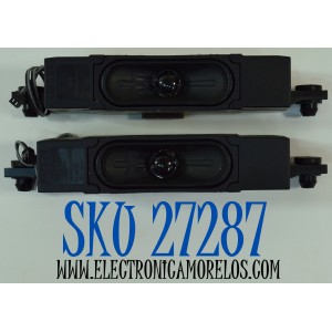KIT DE BOCINAS ORIGINAL PARA TV TCL 2 PIEZAS / NUMERO DE PARTE 12302-500226 / HB75 / SW/YX319-9 / D24D06 / 6Ω / 10W / B5219032-E1-X2 / MODELO 55S571G