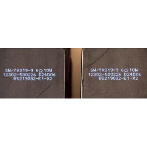 KIT DE BOCINAS ORIGINAL PARA TV TCL 2 PIEZAS / NUMERO DE PARTE 12302-500226 / HB75 / SW/YX319-9 / D24D06 / 6Ω / 10W / B5219032-E1-X2 / MODELO 55S571G