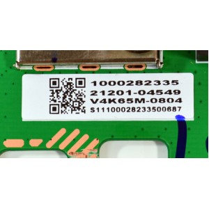 MAIN ORIGINAL PARA TV VIZIO 4K UHD HDR SMARTCAST / NUMERO DE PARTE 21201-04549 / MB-MT5586-A / 1000282335 / S11100028233200687 / PANEL BOEI650WQ1 / DISPLAY HV650QUB-F72 REV.1.0 / MODELO V4K65M-0804 / V4K65M-0804 LBSFT5HA