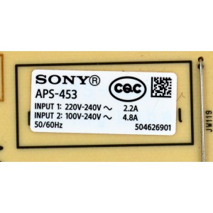 FUENTE DE PODER ORIGINAL PARA TV SONY BRAVIA / NUMERO DE PARTE 101713511 / 101668911 / APS-453 / APS-453 (CH) / 1-017-135-11 / 101713511-23082016320-A / PANEL YDDM075DGS11 / DISPLAY ST7461D04-6 V2.1 / MODELO XR-75X90CL / XR75X90CL / XR-75X90L / XR75X90L 