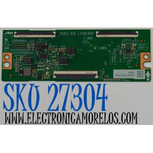 T-CON ORIGINAL PARA TV HISENSE / NUMERO DE PARTE 354668 / RSAG7.820.13799/ROH / TCTG247J73ND / PANEL JHD550H1U62-T0LA / DISPLAY PT550GT08-1 VER.1.0 /  BOARD PT550GT08-1-XL-1 / PT550GT08-1-XR-1 / MODELO 55R6030N