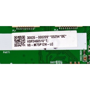 LED DRIVER ORIGINAL PARA TV TCL / NUMERO DE PARTE 30835-000209 / 40-85P12H-DCA2LG / 11602-501057 / V8-M75P12H-LC / VDF2460510 / PANEL LVU750NDJL / DISPLAY ST7461D03-2 VER.2.3 / BOARD CSU07-XRL-1 / CSU07-XRR-1 / CSU07-XLL-1 / CSU07-XLR-1 / MODELO 75Q691G