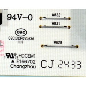 FUENTE DE PODER PARA TV HISENSE / NUMERO DE PARTE 347918 / RSAG7.820.11820/ROH / CQC13134095636 / HDCEM1 / 11820-D / DMD249E24Z4 / PANEL HD750H1U71-T0L4K1\ROH  / DISPLAY HV750QUB-F92 / MODELO 75R6E5