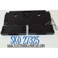 KIT DE BOCINAS ORIGINAL PARA TV TCL 3 PIEZAS / NUMERO DE PARTE 12302-500225 / 12302-500227 / 122128 / 240710 / 6Ω / 15W / SW/YX144-16Ω 20W / BE035025-C1-X1 / Z24E13 / MODELO 75Q691G