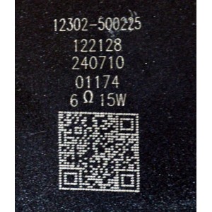 KIT DE BOCINAS ORIGINAL PARA TV TCL 3 PIEZAS / NUMERO DE PARTE 12302-500225 / 12302-500227 / 122128 / 240710 / 6Ω / 15W / SW/YX144-16Ω 20W / BE035025-C1-X1 / Z24E13 / MODELO 75Q691G