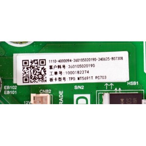 MAIN FUENTE COMBO ORIGINAL PARA TV VIZIO 4K UHD HDR SMARTCAST / NUMERO DE PARTE 260105020190 / TPD.MT5691T.PC703 (T) /1000182274 /PANEL HK500WLEDM-JHV2H / DISPLAY PT500GT04-1 VER.1.1 / BOARD PT500GT04-1-XL-1 / PT500GT04-1-XR-1/ MODELO V4K50M-0807 LHK5T3KA