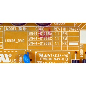 FUENTE DE PODER ORIGINAL PARA TV SAMSUNG / NUMERO DE PARTE BN44-01268E / L65S6_DVD / BN4401268E / PANEL CY-BD065HGSV5H / DISPLAY JR645R3HD1K / BN96-59390A / MODELO UN65DU7200BXZA / UN65DU7200BXZA UG06