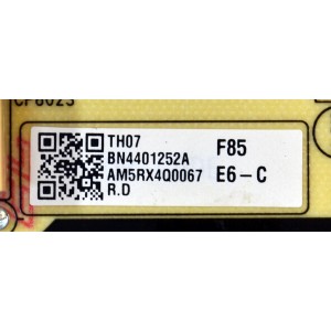 FUENTE DE PODER ORIGINAL PARA TV SAMSUNG / NUMERO DE PARTE BN44-01252A / F85E6_CHS / BN4401252A / PANEL CY-NC085HGHV2H / DISPLAY ST8461D01-2 V2.1 / BOARD ST8461D01-1-XL-3 / ST8461D01-1-XM-3 / ST8461D01-1-XR-3 / MODELO UN85DU7200BXZA / UN85DU7200BXZA XC02