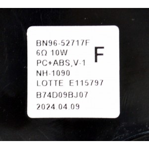 KIT DE BOCINAS ORIGINAL PARA TV SAMSUNG 2 PIEZAS / NUMERO DE PARTE BN96-52717F / BN63-19501A001 / BN63-19502A001 / BN63-19507A001 / BN63-19505A001 / 43LS03A / 6Ω / 10W / B74D09BJ07 / MODELO UN85DU7200BXZA / UN85DU7200BXZA XC02