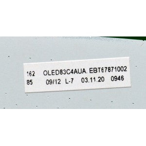 MAIN ORIGINAL PARA TV LG / NUMERO DE PARTE EBT67871002 / EAX70015407 / EAX70015407(1.0) / 67871002 / TU6700 / TU6701 / TU6702 / TU6703 / TU6704 / TU6705 / TU6707 / TU6708 / TU6709 / PANEL LE830AQU (ES)(B2) / MODELO OLED83C4AUA / OLED83C4AUA.BUSYLJR