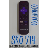 CONTROL REMOTO ORIGINAL NUEVO PARA TV HISENSE ROKU TV / NUMERO DE PARTE 3226001276 / RC-HSIR / ZDA1220823 / RSAG8.074.6369 / MODELO 43R6E3 / 50R6E3 / 58R6E3 / 65R6E3 / 43R6E1 / 50R6E1 / 55R6E1 / 65R6E1 / 58R6E / 55R6070G / 75R6090G / 75R6E1