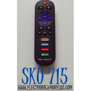 CONTROL REMOTO ORIGINAL PARA TV TCL ROKU TV / NUMERO DE PARTE GZL-P20055-C08