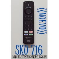 CONTROL REMOTO ORIGINAL NUEVO PARA TV HISENSE FIRE TV / CON COMANDO DE VOZ / NUMERO DE PARTE CT-95018 / PUW-2K19-YKF470 / G2P1 / 7K01 / 2362 / KQFW / MODELO 50U6HF / 55U6HF