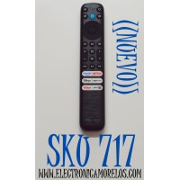 CONTROL REMOTO ORIGINAL NUEVO PARA TV TCL FIRE TV / CON COMANDO DE VOZ / NUMERO DE PARTE 21001-000167 / RC813 / CMB1 / CRF24070905055 / W8U-RC813B / 25533-RC813B / RF555A-T1-03 6 / MODELO 75Q650F / 65Q651F / 55S450F