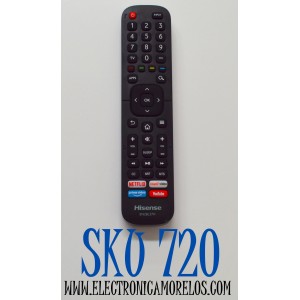CONTROL REMOTO ORIGINAL PARA TV HISENSE / NUMERO DE PARTE EN2BL27H / ZDA6200317 / MODELO 40H5580F / 40H5060F