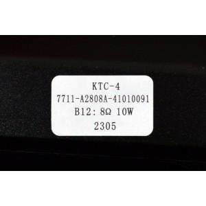 KIT DE BOCINAS ORIGINAL PARA TV SHARP 2 PIEZAS / NUMERO DE PARTE 7711-A2808A / 7711-A2808A-41010091 / 7711-A2808A-41010081 / KTC-4 / B12: 8Ω / 10W / 2305 / MODELO 4P-B65EJ2U