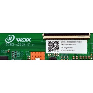 T-CON ORIGINAL PARA TV VIZIO / NUMERO DE PARTE 8T03D30513AUX / DCBDI-A260H_01 / 24070805711608 / T430QVN03.B / PANEL TPT430WR-QVN03.U / DISPLAY T430QVN03.T / BOARD 43T10-S0G XR BD / 43T10-S0F XL BD / MODELO VQD43M-0801 / VQD43M-0801 LTPWV5HA
