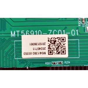 MAIN ORIGINAL PARA TV VIZIO 4K UHD HDR SMARTCAST / NUMERO DE PARTE 515C56910M04 / MT56910-ZC01-01 / M04/1392-00353 / 2010136061 / DISPLAY JR645R3HA3L / MODELO V4K65M-0810 / V4K65M-0810 LMC1V1JA