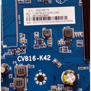 MAIN FUENTE COMBO ORIGINAL PARA TV JVC HD ROKU TV / NUMERO DE PARTE 260104029560 / CV816-K42 / 7.D816K4212000.2A2 / 1000158773 / PANEL HK315WLED-JHS5H / DISPLAY PT320AT02-2 VER.2.0 / MODELO SI32R