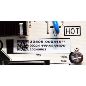 FUENTE DE PODER ORIGINAL PARA TV TCL / NUMERO DE PARTE 30805-000419 / 40-P40SWL-PWB1ZG / 11601-500122 / P40SW / 20372495 / DISPLAY ST7461D05-3 VER.2.1 / MODELO 75QM751G
