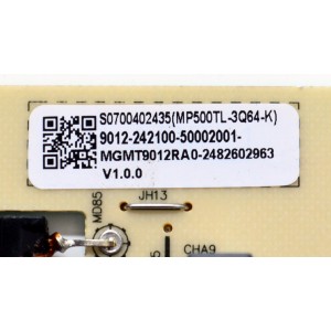 FUENTE DE PODER ORIGINAL PARA TV ONN / NUMERO DE PARTE 9012-242100-50002001 / MP500TL-3Q64 / MP500TL-3Q64-K / MGMT9012RA0 / 2482602963 / S0700402435 / PANEL K980WDK41 / DISPLAY SG9751D01-1 VER.2.1 / BOARD SG9751D01-1-XRR-1 / MODELO 100146865 98"