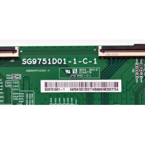 T-CON ORIGINAL PARA TV ONN / NUMERO DE PARTE 3429A10012 / SG9751D01-1-C-1 / G68504PF233A3-4 / SG9751D01-1 / 3429A100120211 / PANEL K980WDK41 / DISPLAY SG9751D01-1 VER.2.1 / BOARD SG9751D01-1-XRR-1 / SG9751D01-1-XRL-1 / MODELO 100146865 98"