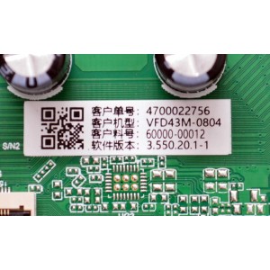 MAIN FUENTE COMBO ORIGINAL PARA TV VIZIO FULL HD / NUMERO DE PARTE 60000-00012 / TPD.MT5583T.PB758 (T) / 4700022759 / 3.550.20.1-1 / U24070119-0A02242 / PANEL BOEI430WU1 / HV430FHB-F91 / MODELO VFD43M-0804 / VFD43M-0804 LBVFU6JA