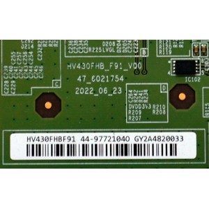 T-CON ORIGINAL PARA TV VIZIO / NUMERO DE PARTE 44-9772104 / 47_6021754 / HV430FHB_F91_V00 / 44-97721040 / 44-9772104O / HV430FHBF91 / PANEL BOEI430WU1 / HV430FHB-F91 / MODELO VFD43M-0804 / VFD43M-0804 LBVFU6JA