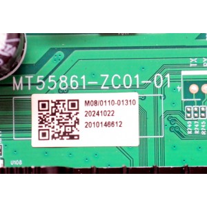 MAIN FUENTE COMBO ORIGINAL PARA TV VIZIO 4K UHD HDR SMARTCAST / NUMERO DE PARTE 515C55861M08 / MT55861-ZC01-01 / E022M764-C3 / M08/0110-01310 / 2010146612 / DISPLAY ST4951D01-1 VER.2.2 / MODELO V4K50M-0810 / V4K50M-0810 LMC1T8MA