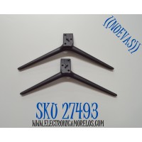 KIT DE BASES ORIGINAL NUEVAS PARA TV JVC 2 PIEZAS / NUMERO DE PARTE 7102-75000E-XL000001 / DHBL7102RA0 / 2492900631 / 24A1301404 / 75E / MODELO SI75URF