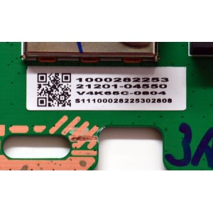 MAIN ORIGINAL PARA TV VIZIO / NUMERO DE PARTE 21201-04550 / MB-MT5586-A / 1000282253 / S11100028225302808 / PANEL BOEI650WQ1 / DISPLAY HV650QUB-F72 REV.1.0 / MODELO V4K65C-0804 / V4K65C-0804 LBSFU7LA