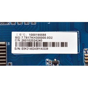 MAIN ORIGINAL PARA TV WESTINGHOUSE 4K UHD HDR ROKU TV / NUMERO DE PARTE 260102024240 / CV817-KH / 7.T817KH300000.0D2 / 1000195588 / Y00931 / PANEL HK430WLEDM-JHYYH / DISPLAY PT430GT03-1 VER.1.0 / MODELO WR43UT4212