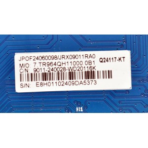 MAIN ORIGINAL PARA TV ONN ROKU 4K UHD HDR / NUMERO DE PARTE 9011-240028-WD20116K / CVR964_QH / Q24117-KT / 7.TR964QH11000.0B1 / JRX09011RA0 / JPOF24060098 / PANEL K500WDGF / DISPLAY ST4951D02-1 VER.2.1 / MODELO 100012585 50"