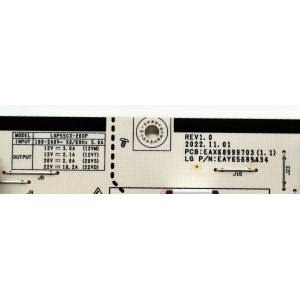 FUENTE DE PODER ORIGINAL PARA TV LG / NUMERO DE PARTE EAY65689434 / EAX68999703 / EAX68999703(1.1) / 65689434 / PANEL AC550AQL / MODELO OLED55B4PUA / OLED55B4PUA.DUSQLJR