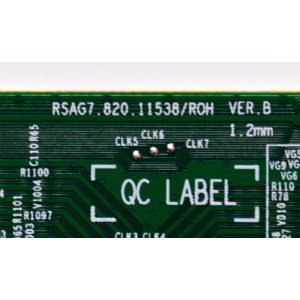 T-CON ORIGINAL PARA TV HISENSE / NUMERO DE PARTE 356698 / RSAG7.820.11538/ROH VER.B / 343804 / TCTG245G7B9C / H41802PNS86A1 / PANEL HD650H1U73-T0L1B6\R / DISPLAY HV650QUB-F72 REV.2.0 / MODELO 65A6N